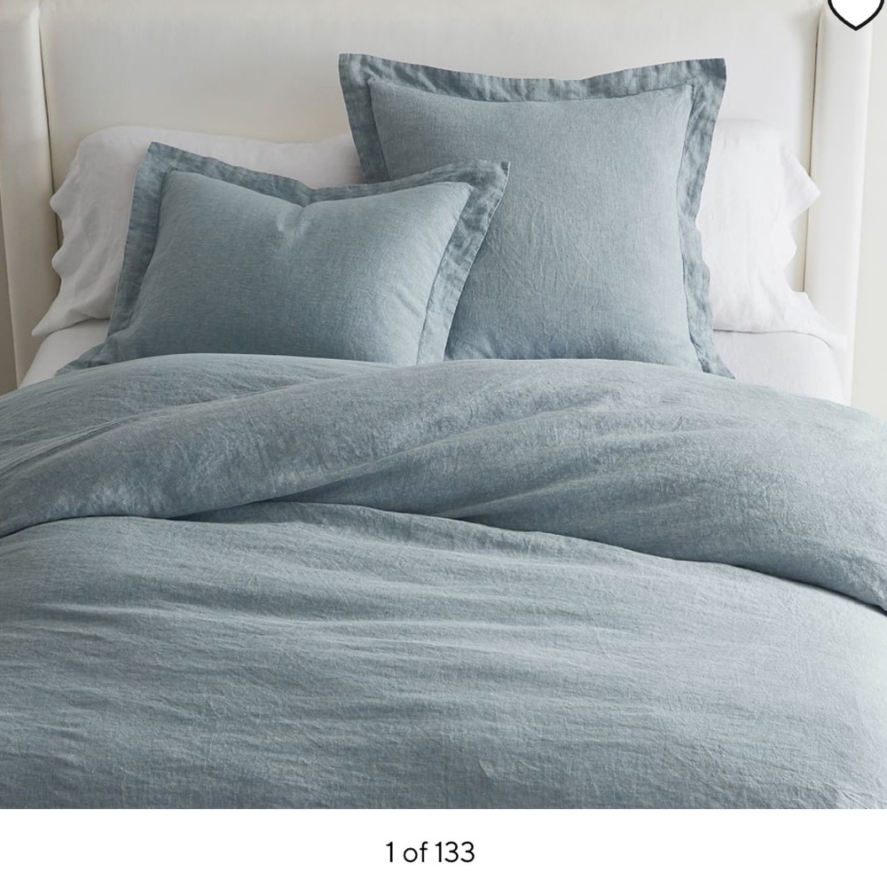 NWT POTTERY BARN LINEN KING DUVET COVER. BRAND NEW